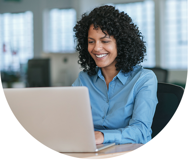 woman on computer