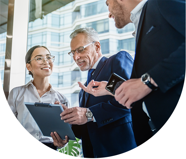 office people talking
