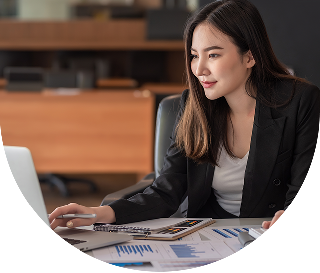 woman on computer
