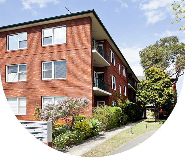 housing unit with trees
