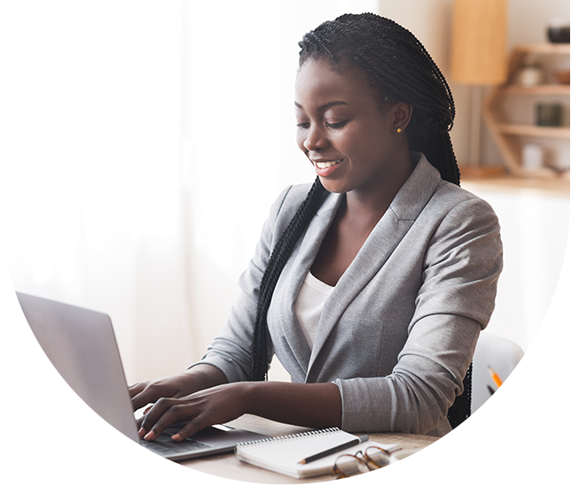 woman working on computer