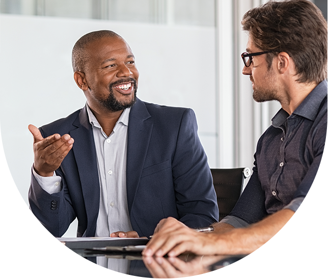 Business men talking