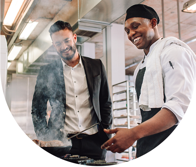 Restaurant manager and worker
