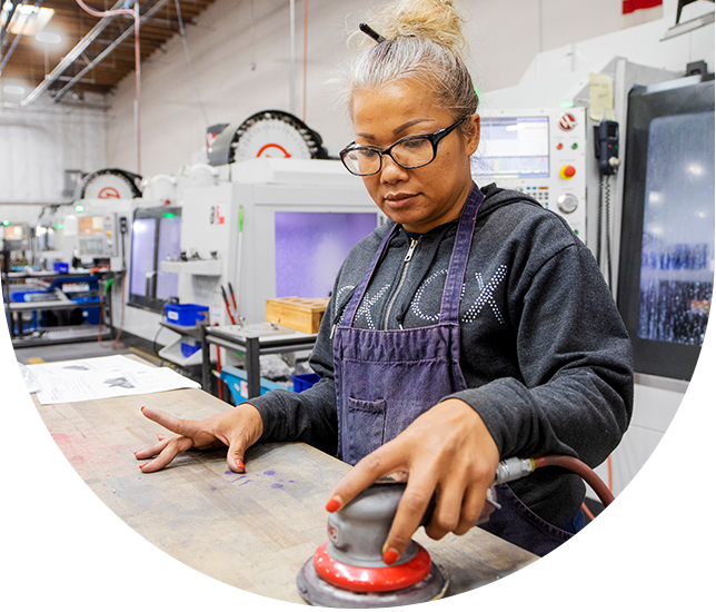 Woman working in factory