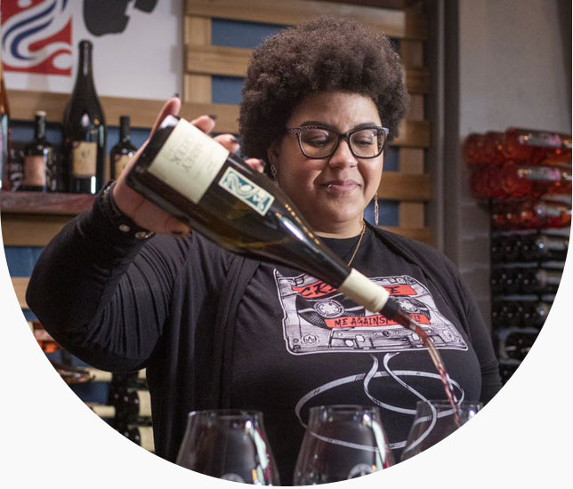 Woman pouring wine