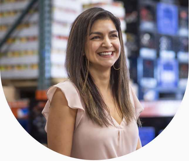 Woman in warehouse