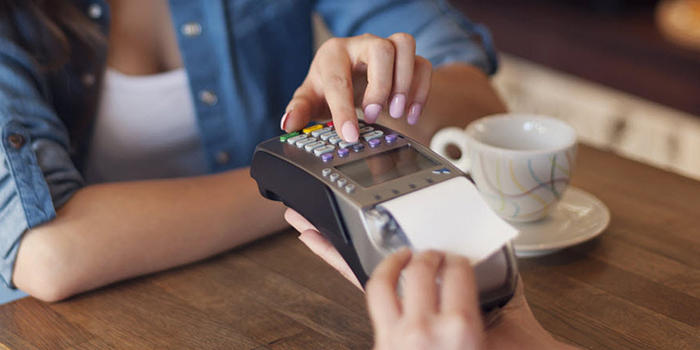 Point of sale at coffee shop